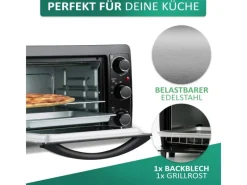 STEINBORG SB-3015 Minibackofen 15 Liter 1300 Watt Schwarz< Haushaltsgeräte
