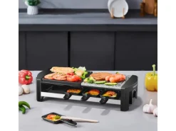 STEINBORG Haushaltsgeräte<SB-2140 Raclette Grill für 8 Personen mit Kombinierter Grillfläche 1300 Watt