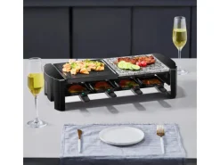 STEINBORG Haushaltsgeräte<SB-2140 Raclette Grill für 8 Personen mit Kombinierter Grillfläche 1300 Watt
