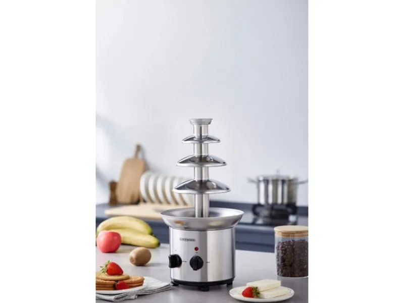 Hot STEINBORG SB-6030 Schokoladenbrunnen Edelstahl 4-Etagen 1250g Kapazität 190 Watt