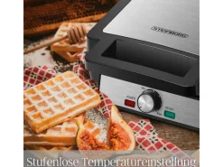 Outlet STEINBORG SB-2060 Waffeleisen für 4 Waffeln Antihaftbeschichtung 1200 Watt