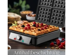 Outlet STEINBORG SB-2060 Waffeleisen für 4 Waffeln Antihaftbeschichtung 1200 Watt