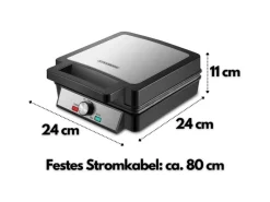 Outlet STEINBORG SB-2060 Waffeleisen für 4 Waffeln Antihaftbeschichtung 1200 Watt