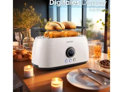 Hot STEINBORG SB-2214 XXL 4 Scheiben Toaster Digitales Display 1500 Watt Beige