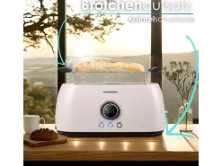 Hot STEINBORG SB-2214 XXL 4 Scheiben Toaster Digitales Display 1500 Watt Beige