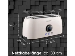 Hot STEINBORG SB-2214 XXL 4 Scheiben Toaster Digitales Display 1500 Watt Beige