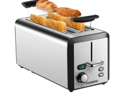 STEINBORG SB-2211 XXL Langschlitz Toaster mit Brötchenaufsatz 1500 Watt< Haushaltsgeräte