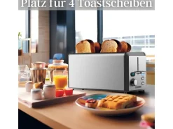 STEINBORG SB-2211 XXL Langschlitz Toaster mit Brötchenaufsatz 1500 Watt< Haushaltsgeräte