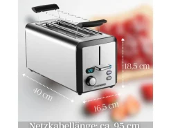 STEINBORG SB-2211 XXL Langschlitz Toaster mit Brötchenaufsatz 1500 Watt< Haushaltsgeräte
