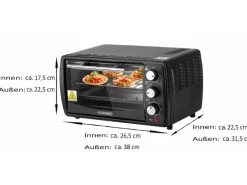 Clearance STEINBORG SB-3005S Minibackofen 13 Liter 1200 Watt Schwarz