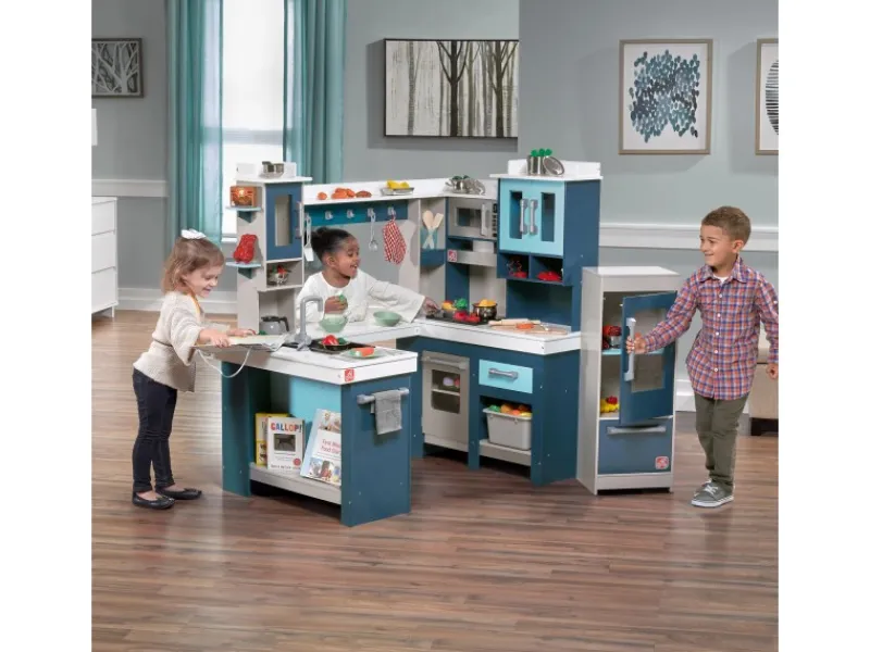 Step2 Spielküche Grand Walk In Wood Kitchen< Herde