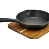 Clearance Steuber Grill-Gusspfanne mit Akazien Holzbrett Ø 15 cm Schwarz