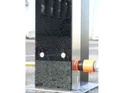 Summer Fun Einhebelmischer<Exquisit Solardusche aus Edelstahl mit Glasfront