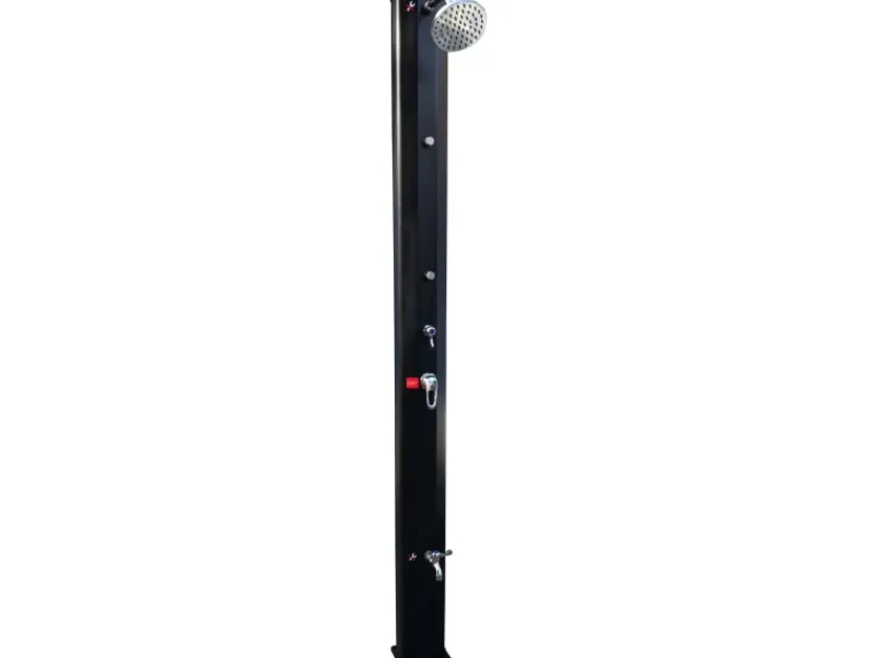 CF Group Summer Fun Solar-Gartendusche m. 35 L-Tank u. Fußbrause Schwarz H: 220 cm< Einhebelmischer