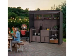 Sunjoy Gartenhaus Mambo für Outdoor Küche 94 cm x 220 cm Anthrazit< Küchenregale