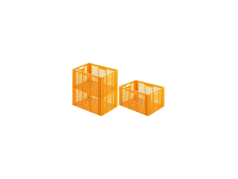 Discount PROREGAL SuperSparSet 3 x Eurobehälter Bäcker- und Konditorenkasten HxBxT 34,9 x 40 x 60 70 Liter Gelb-Orange Brötchenkiste Sstapelbare Bäckerkiste