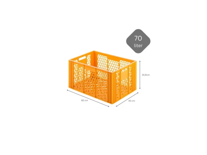 Discount PROREGAL SuperSparSet 3 x Eurobehälter Bäcker- und Konditorenkasten HxBxT 34,9 x 40 x 60 70 Liter Gelb-Orange Brötchenkiste Sstapelbare Bäckerkiste
