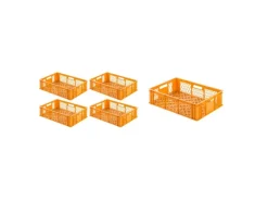 PROREGAL SuperSparSet 5 x Eurobehälter Bäcker- und Konditorenkasten HxBxT 17,1 x 40 x 60 33 Liter Gelb-Orange Brötchenkiste Sstapelbare Bäckerkiste< Vorratsdosen|Vorratsbehälter
