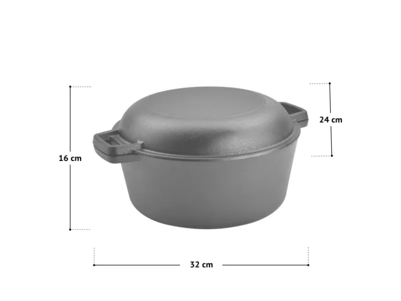 TAINO Double Dutch Oven 6L Gusseisen Deckel Allzweck-Kochtopf Schmortopf Dopf< Pfannen|Töpfe