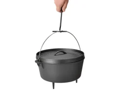 TAINO Dutch Oven Gusseisen 8L Set Deckelheber Ständer Zubehör Cast Iron< Herde|Töpfe