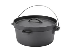 TAINO Dutch Oven 4L Gusseisen Feuertopf Deckelheber Grillzubehör Dopf< Herde|Töpfe