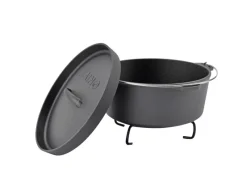 TAINO Dutch Oven 4L Gusseisen Feuertopf Deckelheber Grillzubehör Dopf< Herde|Töpfe