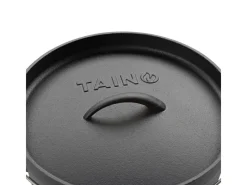 TAINO Dutch Oven 4L Gusseisen Feuertopf Deckelheber Grillzubehör Dopf< Herde|Töpfe