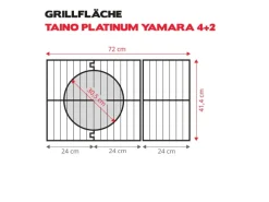 Best TAINO Platinum Yamara 4+2 Gasgrill Edelstahl 4 Brenner Sear-Burner Backburner