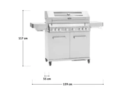 TAINO Schneidebretter<Platinum Yamara 6+2 Gasgrill Edelstahl 6 Brenner Sear-Burner Backburner