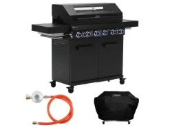 TAINO Schneidebretter<Platinum Yamara Dark 6+2 Gasgrill Set Mit Haube Stahl 6 Brenner Sear-Burner Backburner
