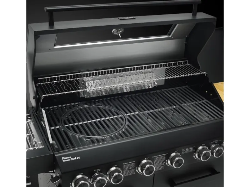 TAINO Schneidebretter<Platinum Yamara Dark 6+2 Gasgrill Stahl 6 Brenner Sear-Burner Backburner