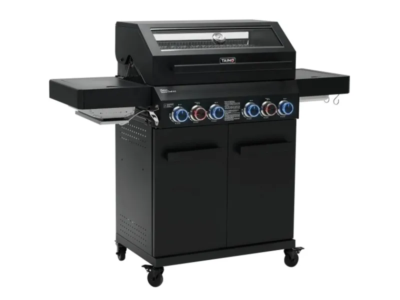 TAINO Schneidebretter<Platinum Yamara Dark 4+2 Gasgrill Stahl 4 Brenner Sear-Burner Backburner