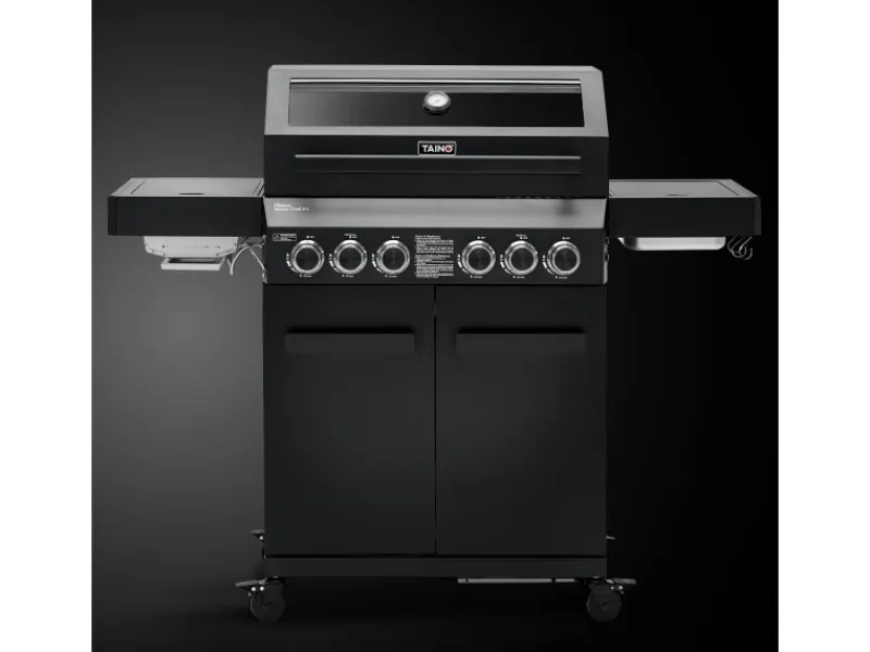 TAINO Schneidebretter<Platinum Yamara Dark 4+2 Gasgrill Stahl 4 Brenner Sear-Burner Backburner