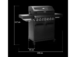 TAINO Schneidebretter<Platinum Yamara Dark 4+2 Gasgrill Stahl 4 Brenner Sear-Burner Backburner