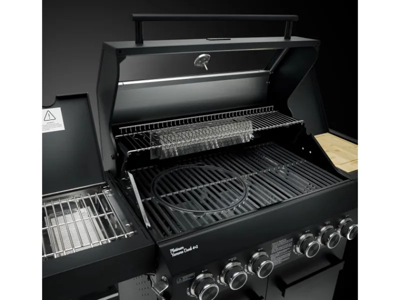 TAINO Schneidebretter<Platinum Yamara Dark 4+2 Gasgrill Stahl 4 Brenner Sear-Burner Backburner
