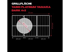 TAINO Schneidebretter<Platinum Yamara Dark 4+2 Gasgrill Stahl 4 Brenner Sear-Burner Backburner