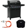 TAINO Platinum Yamara Dark 4+2 Set Mit Haube Gasgrill Stahl 4 Brenner Sear-Burner Backburner< Schneidebretter