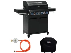 TAINO Platinum Yamara Dark 4+2 Set Mit Haube Gasgrill Stahl 4 Brenner Sear-Burner Backburner< Schneidebretter