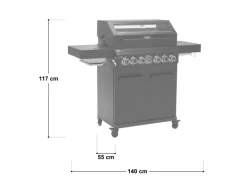 TAINO Platinum Yamara Dark 4+2 Set Mit Haube Gasgrill Stahl 4 Brenner Sear-Burner Backburner< Schneidebretter
