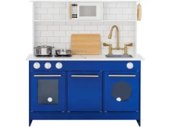 Teamson Kids Kinderküche Spielküche mit Zubehör für Kinder Blau< Schneidebretter