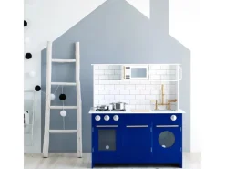 Teamson Kids Kinderküche Spielküche mit Zubehör für Kinder Blau< Schneidebretter