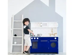 Teamson Kids Kinderküche Spielküche mit Zubehör für Kinder Blau< Schneidebretter