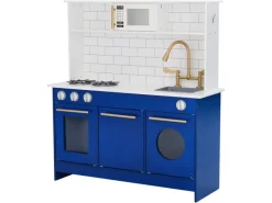 Teamson Kids Kinderküche Spielküche mit Zubehör für Kinder Blau< Schneidebretter