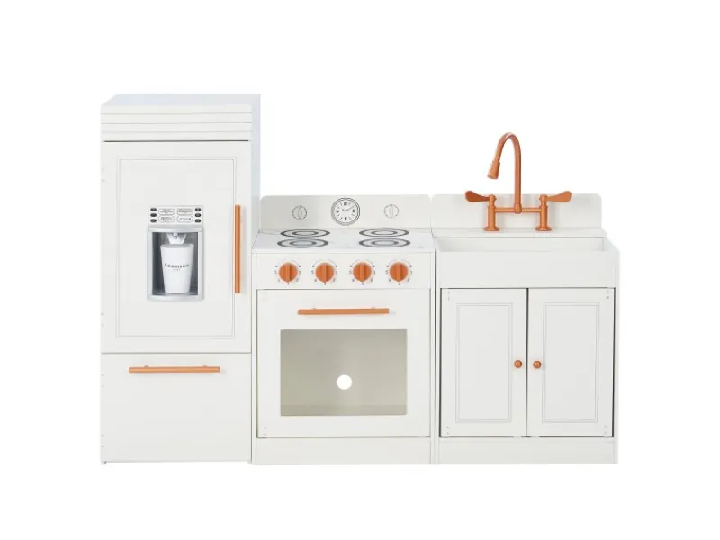 Herde|Kühlschränke<Teamson Kids Little Chef Paris Modulare Spielküche Weiß Roségold