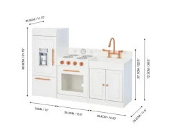 Herde|Kühlschränke<Teamson Kids Little Chef Paris Modulare Spielküche Weiß Roségold