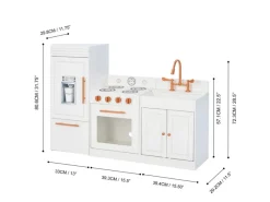 Herde|Kühlschränke<Teamson Kids Little Chef Paris Modulare Spielküche Weiß Roségold