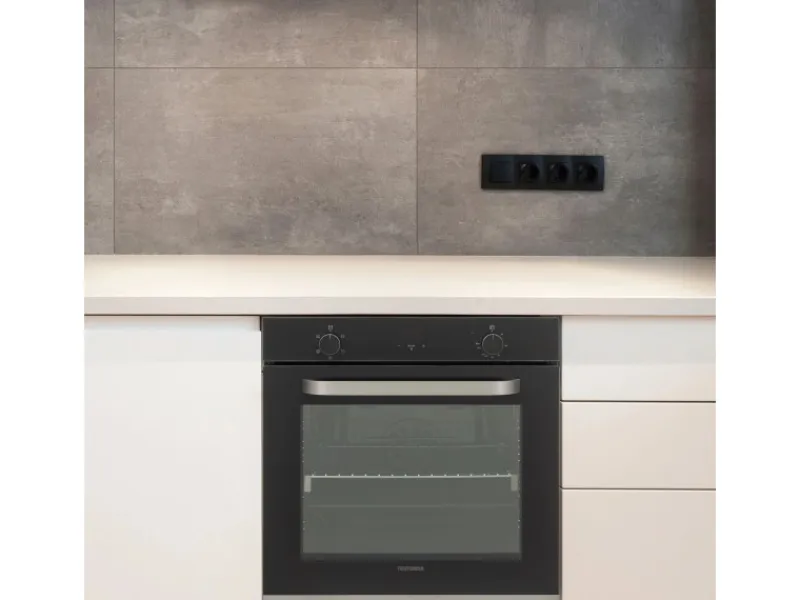 Telefunken Kochfelder<Backofen Einbaubackofen Autark 78 Liter Hot Air Shield 60 cm Einbau Ofen Ohne Kochfeld Schwarz