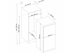Telefunken Kühlschränke<Einbaukühlschrank 139L mit Gefrierfach 102cm Nische Schlepptür EKG102S147E