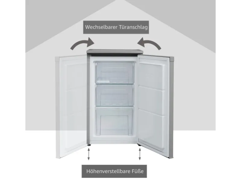 Telefunken Gefrierschrank 63L Nutzinhalt Tiefkühlschrank 4Sterne Höhe 82,1cm Breite 48cm CF-34-101-S< Gefrierschränke|Kühlschränke