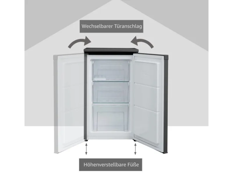 Discount Telefunken Gefrierschrank 63L Nutzinhalt Tiefkühlschrank 4Sterne Höhe 82,1cm Breite 48cm CF-34-101-B